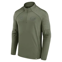 Men's Fanatics Olive Florida Gators OHT Military Appreciation Titan Raglan Quarter-Zip Jacket