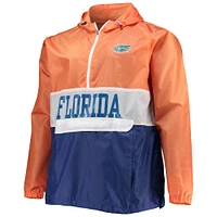 Men's Fanatics Orange/Royal Florida Gators Big & Tall Water-Resistant Half-Zip Hoodie