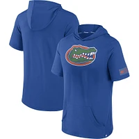 Men's Fanatics Royal Florida Gators Approach Run Pullover Short Sleeve Hoodie