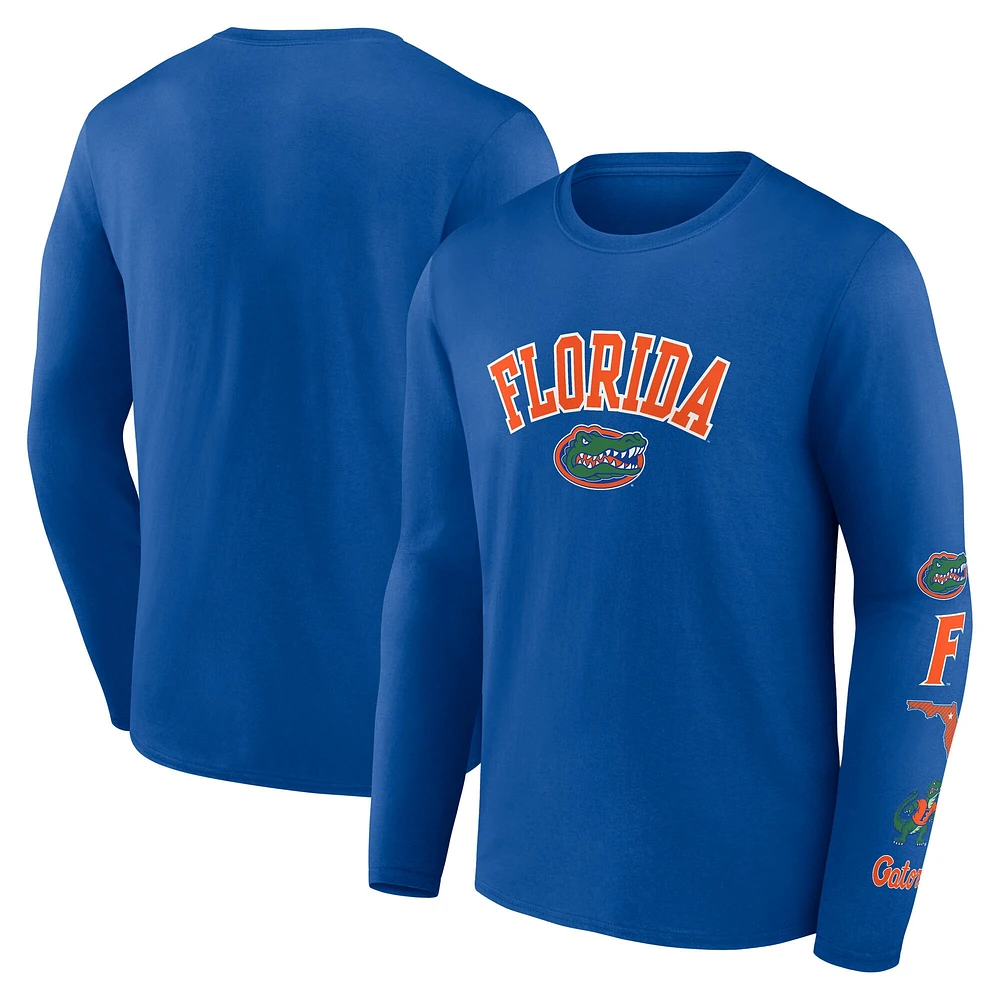 T-shirt à manches longues pour hommes Fanatics Royal Florida Gators