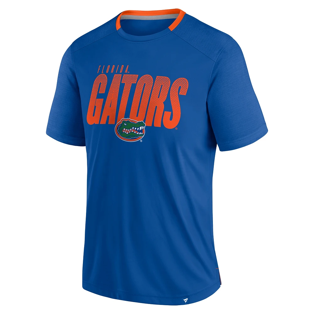 Men's Fanatics Royal Florida Gators Defender Fade Slant T-Shirt