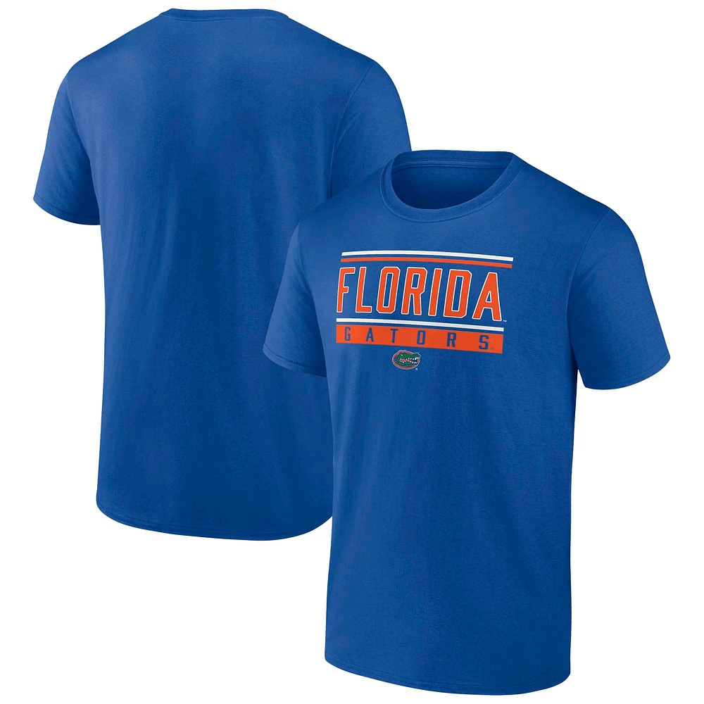 T-shirt à rayures et blocs pour hommes Fanatics Royal Florida Gators Fundamentals