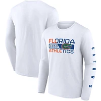 T-shirt blanc à manches longues Fanatics Florida Gators Broad Jump 2-Hit pour hommes