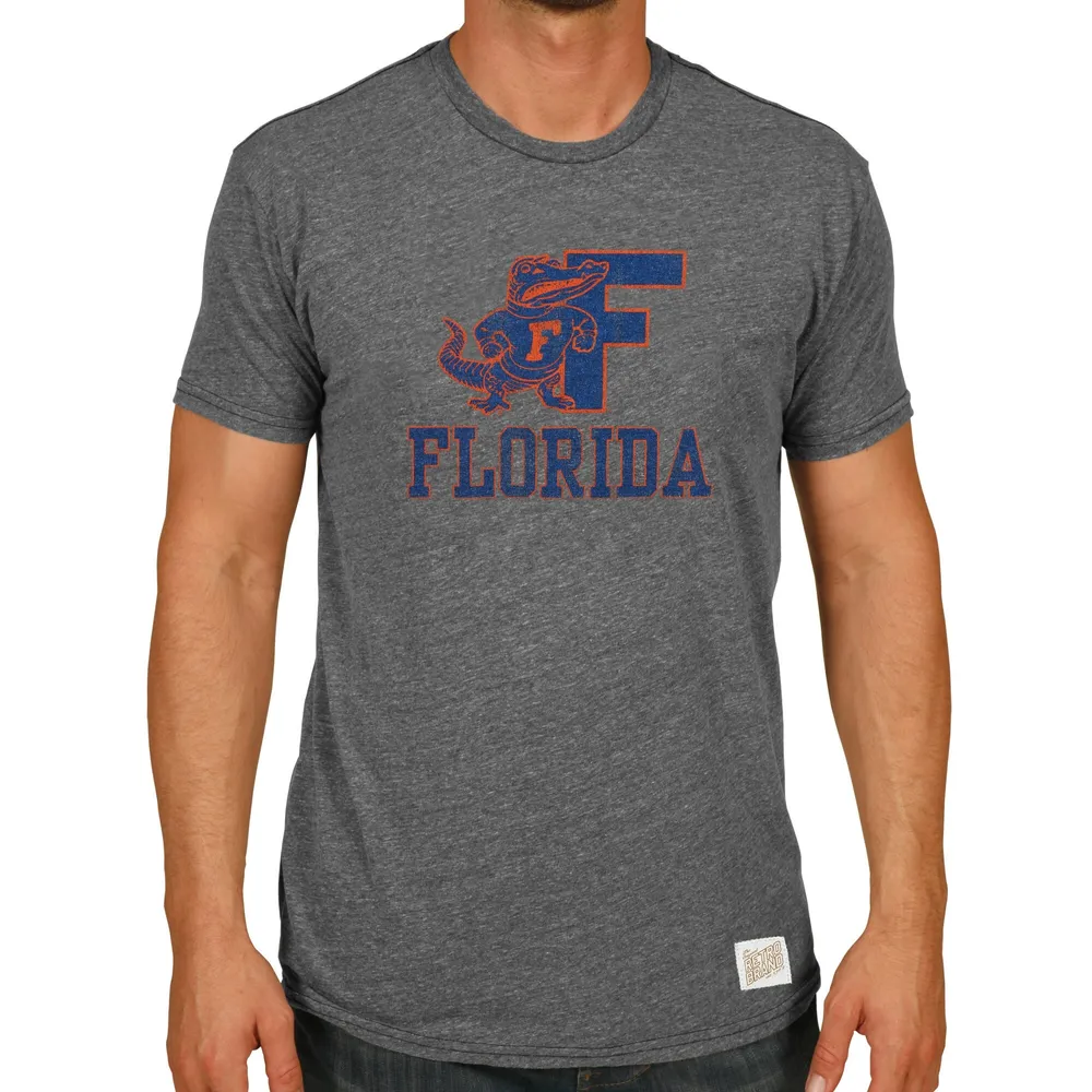 Men's Original Retro Brand Heathered Navy Florida Gators Vintage UF  Tri-Blend T-Shirt