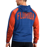 Sweat à capuche pour homme G-III Sports by Carl Banks Royal Florida Gators Neutral Zone Raglan Full-Zip Track Jacket