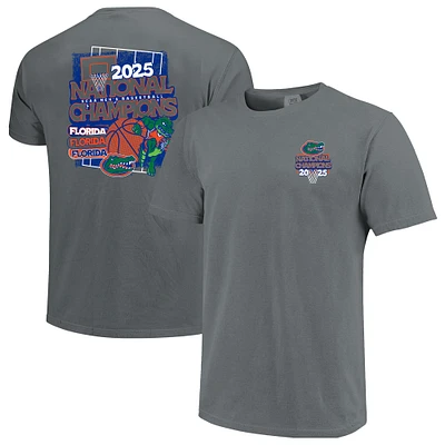 Men's Graphite Florida Gators 2025 NCAA Basketball National Champions Comfort Colors Collage T-Shirt