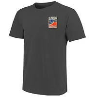 Men's  Graphite Florida Gators Comfort Colors Minimal Vista Distressed Graphics T-Shirt
