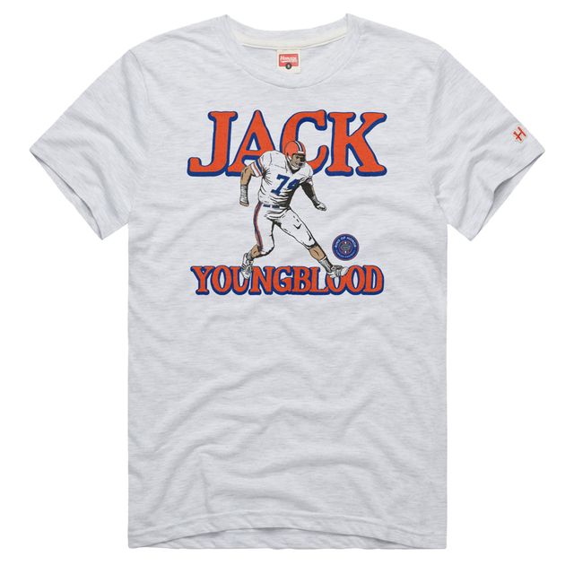 T-shirt hommage à Jack Youngblood pour hommes, gris chiné, anneau d'honneur des Florida Gators