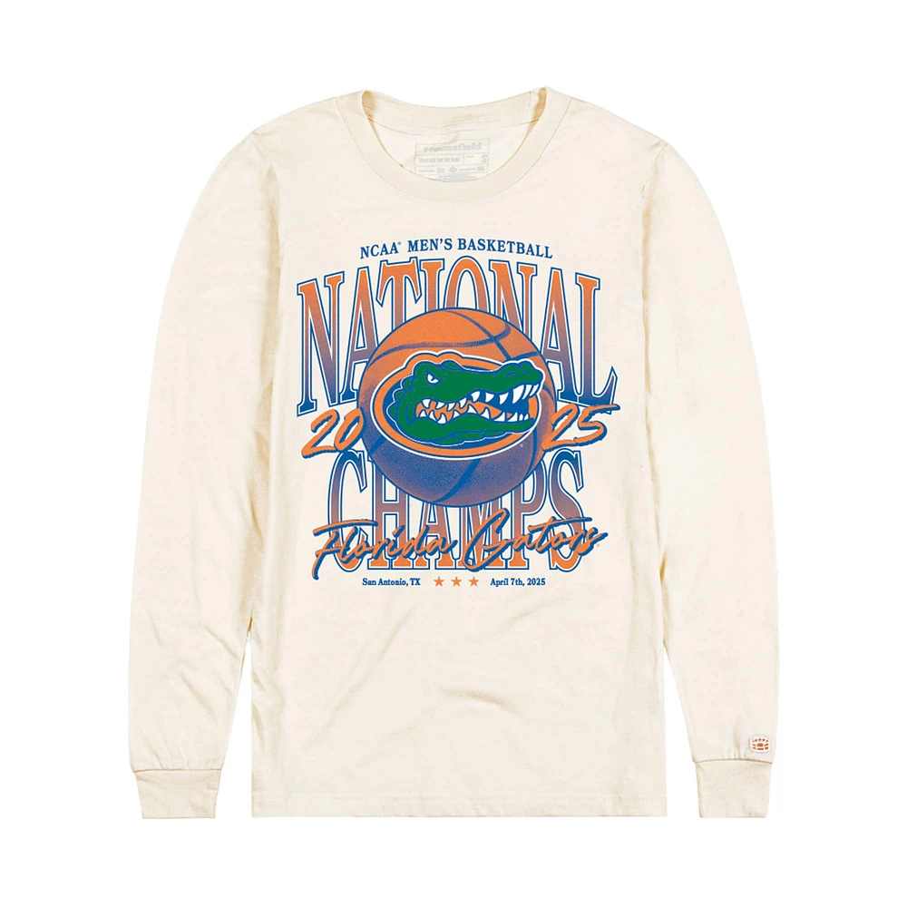 Men's Homefield Cream Florida Gators 2025 NCAA Basketball National Champions Long Sleeve T-Shirt
