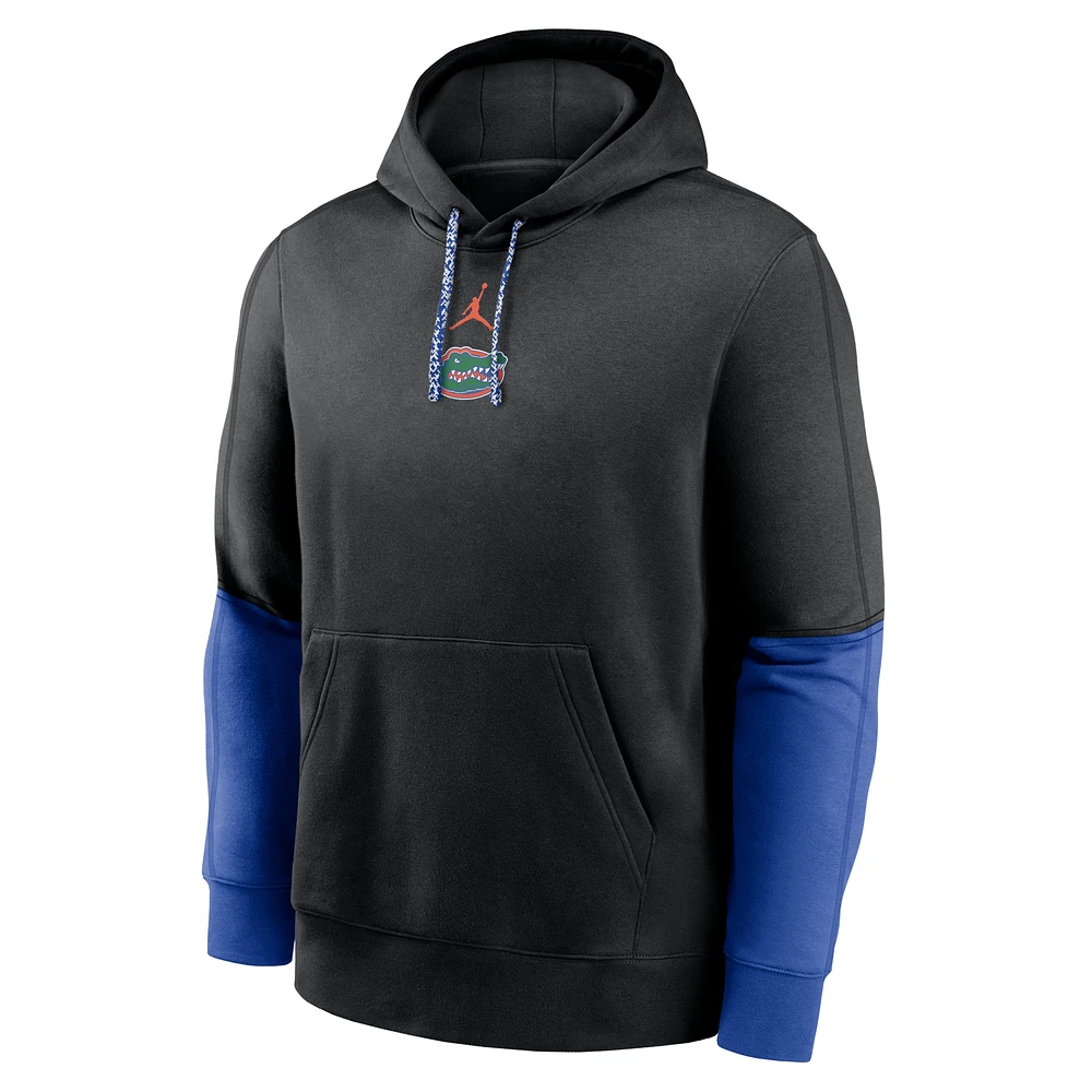 Men's Jordan Brand Black/Royal Florida Gators 2024 Sideline Club Pullover Hoodie