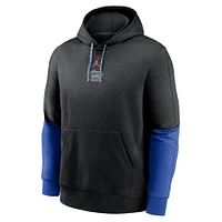 Sweat à capuche Jordan Brand noir/bleu marine Florida Gators 2024 Sideline Club pour homme