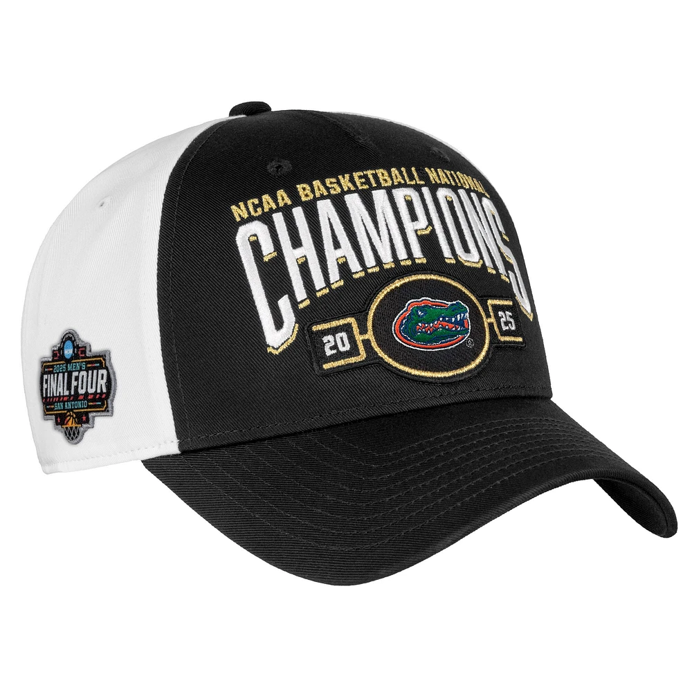 Casquette ajustable Jordan Brand noire Florida Gators 2025 NCAA pour homme, champions nationaux de basketball masculin, vestiaire