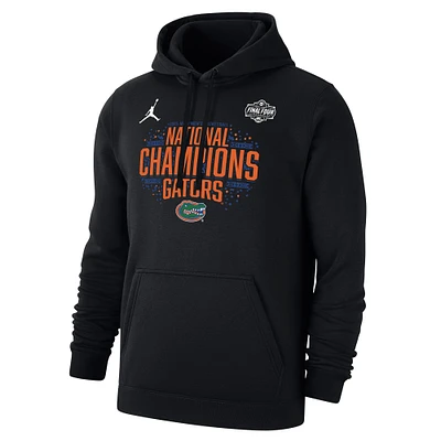Sweat à capuche Jordan Brand noir pour homme, Florida Gators 2025 NCAA, champions nationaux de basketball masculin, vestiaire
