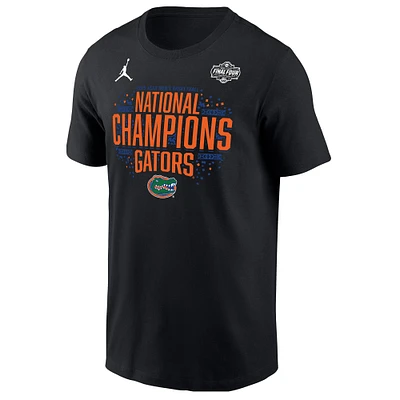 T-shirt Jordan Brand noir pour homme, Florida Gators 2025, champions nationaux de basketball NCAA, vestiaire