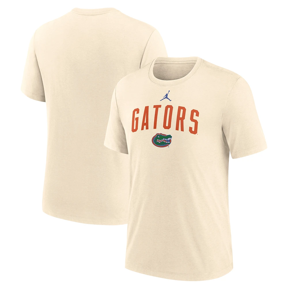 Men's Jordan Brand  Cream Florida Gators Natural Arch Logo Tri-Blend T-Shirt