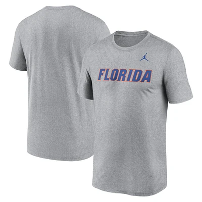 Men's Jordan Brand Heather Gray Florida Gators Primetime Legend Wordmark T-Shirt