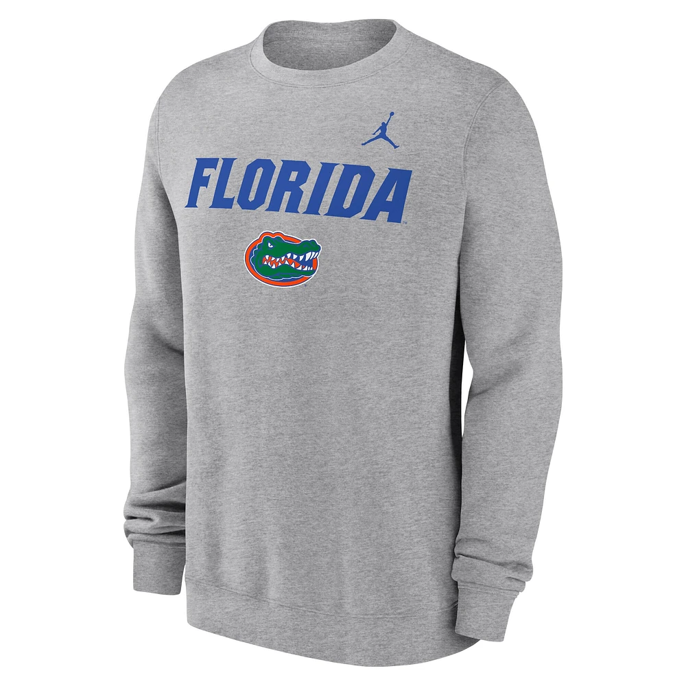 Sweat à capuche Jordan Brand pour hommes, gris chiné, Florida Gators Primetime Primary Stack