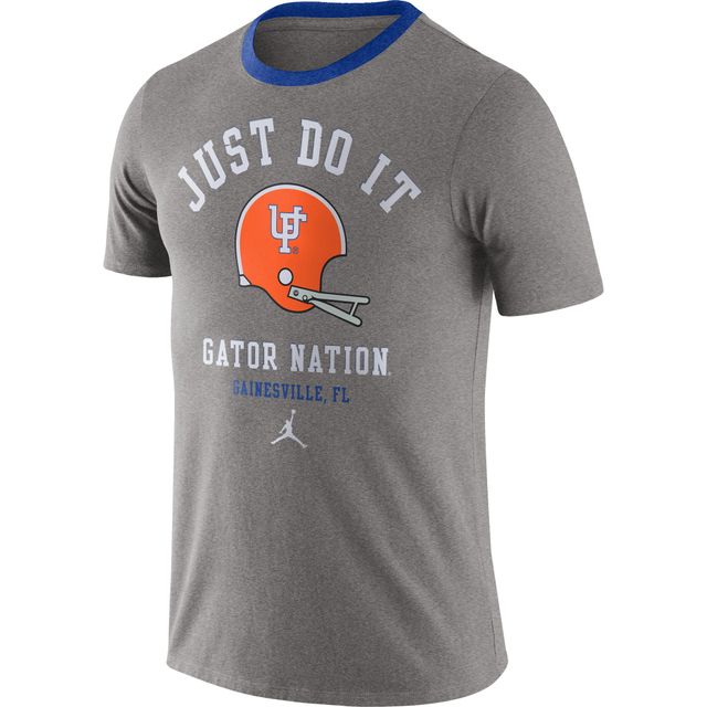 T-shirt tri-mélange de l'équipe casque Jordan Gators Vault la marque pour hommes, gris chiné