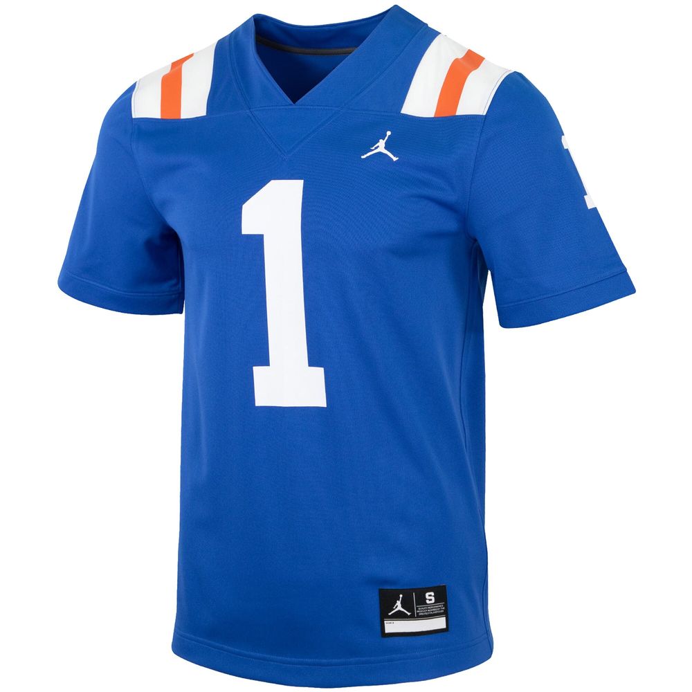 Men's Jordan Brand #1 Royal Florida Gators Throwback Replica Jersey