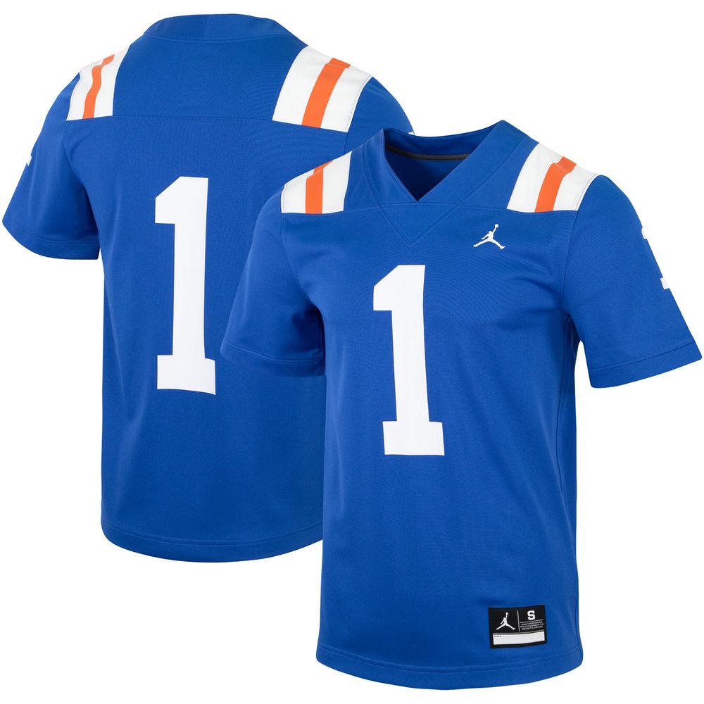 Men's Jordan Brand #1 Royal Florida Gators Throwback Replica Jersey