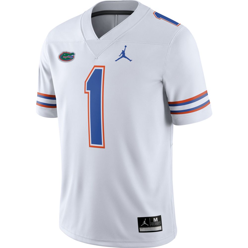 Men's Jordan Brand #1 White Florida Gators Game Jersey