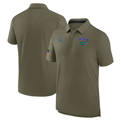 Polo Jordan Brand Olive Florida Gators 2024 Military Appreciation Tour Performance pour homme