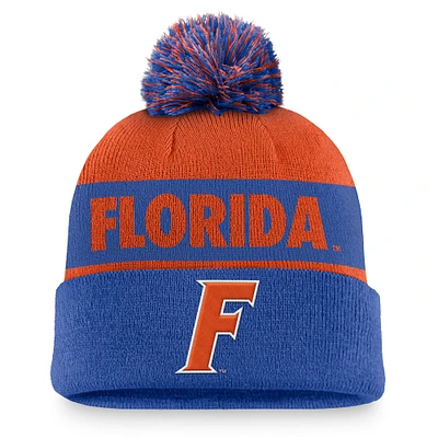 Bonnet en tricot à revers Primetime Peak avec pompon Jordan Brand orange/Royal Florida Gators pour hommes