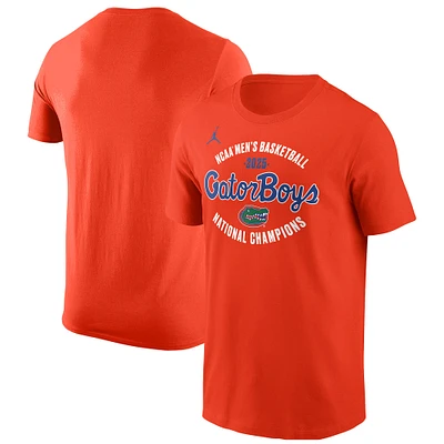 T-shirt Jordan Brand orange pour homme, champions nationaux de basketball masculin des Florida Gators 2025 la NCAA