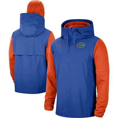 Men's Jordan Brand Royal/Orange Florida Gators Sideline Player Quarter-Zip Hoodie Jacket