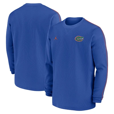 Haut à manches longues Jordan Brand Royal Florida Gators 2024 Sideline Coaches pour homme