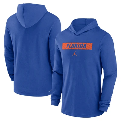 Men's Jordan Brand Royal Florida Gators 2024 Sideline Hoodie Performance Long Sleeve T-Shirt