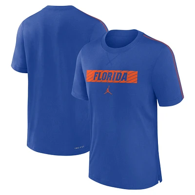 T-shirt Jordan Brand Royal Florida Gators 2024 Sideline Player Performance Tri-Blend pour homme