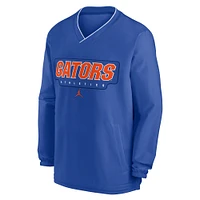 Men's Jordan Brand Royal Florida Gators 2024 Sideline Pullover Windshirt