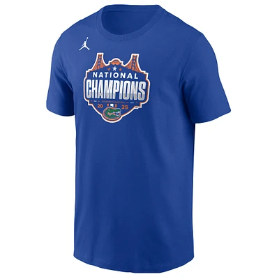 Men's Jordan Brand  Royal Florida Gators 2025 NCAA Basketball National Champions Celebration Logo T-Shirt