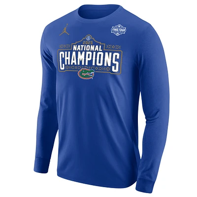 Men's Jordan Brand  Royal Florida Gators 2025 NCAA Basketball National Champions Celebration Long Sleeve T-Shirt
