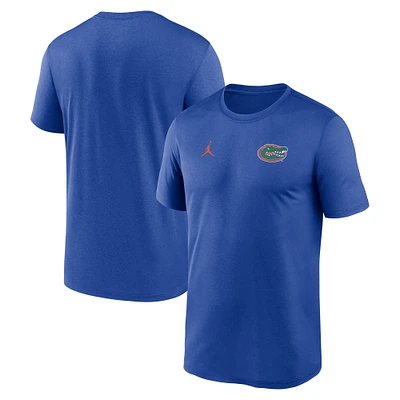 T-shirt Jordan Brand Royal Florida Gators 2025 Sideline pour homme avec petit logo Legend Performance