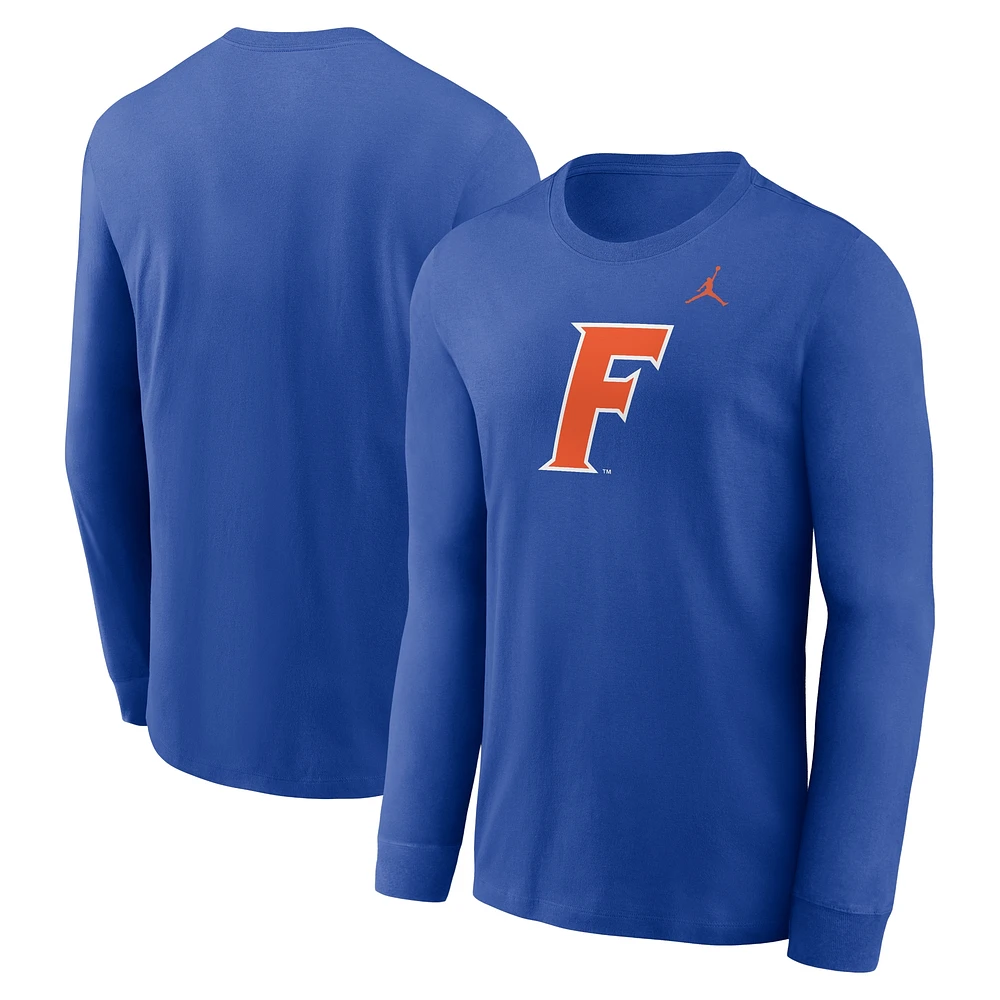 T-shirt à manches longues avec logo alternatif Jordan Brand Royal Florida Gators pour hommes