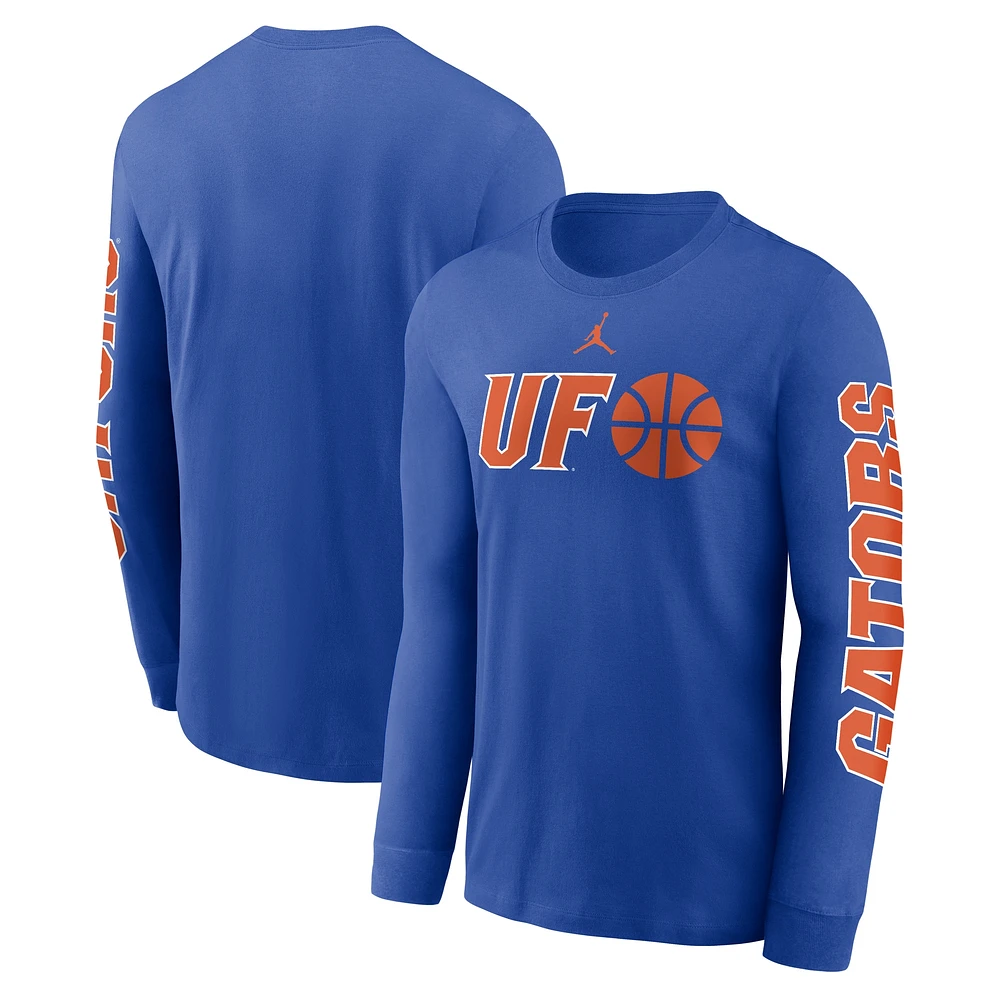 Men's Jordan Brand  Royal Florida Gators Basketball Icon Two-Hit Long Sleeve T-Shirt