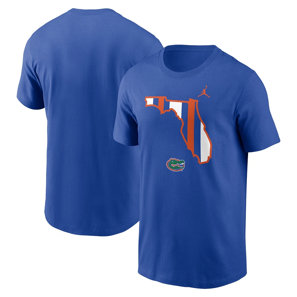 T-shirt Jordan Brand Royal Florida Gators Campus State Shape pour homme