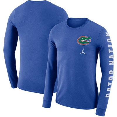 Jordan Brand T-shirt à manches longues Royal Florida Gators Local Mantra Performance pour homme