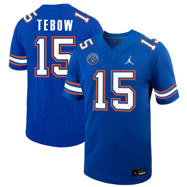 Jordan Brand Tim Tebow Royal Florida Gators Ring of Honor Réplique du maillot intouchable pour homme