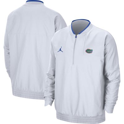 Men's Jordan Brand White Florida Gators 2021 Coach Half-Zip Jacket