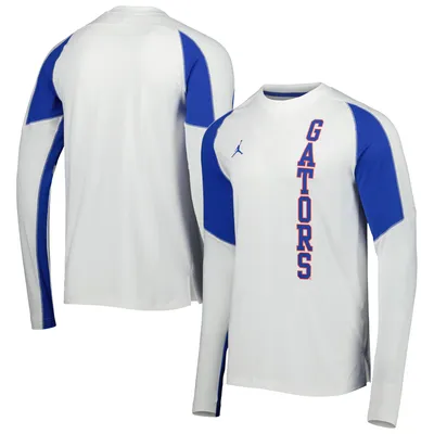 Men's Jordan Brand White Florida Gators Basketball Shooting Raglan Long Sleeve T-Shirt