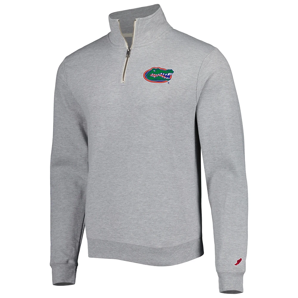 Men's League Collegiate Wear Gray Florida Gators Stack Essential Lightweight Fleece Quarter-Zip Sweatshirt