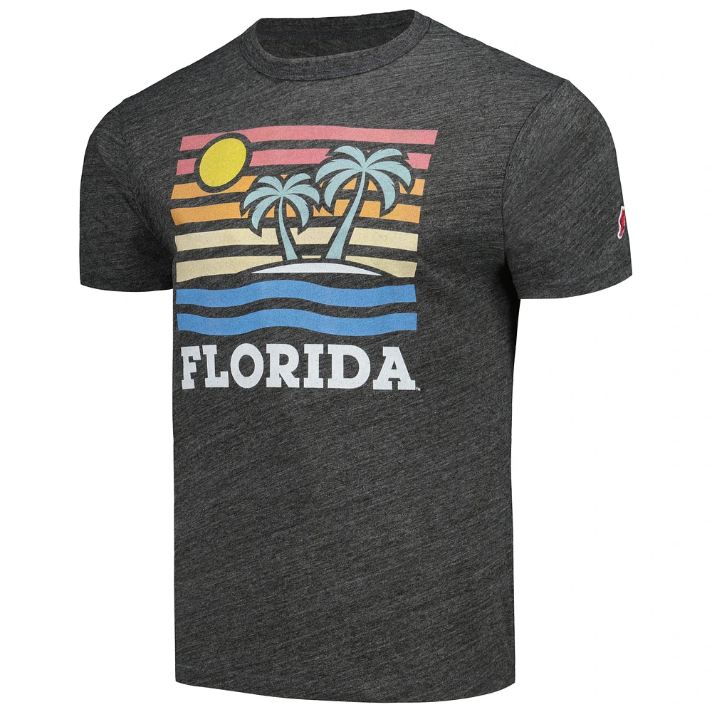 T-shirt triple mélange pour hommes League Collegiate Wear Heather Charcoal Florida Gators Hyper Local Victory Falls