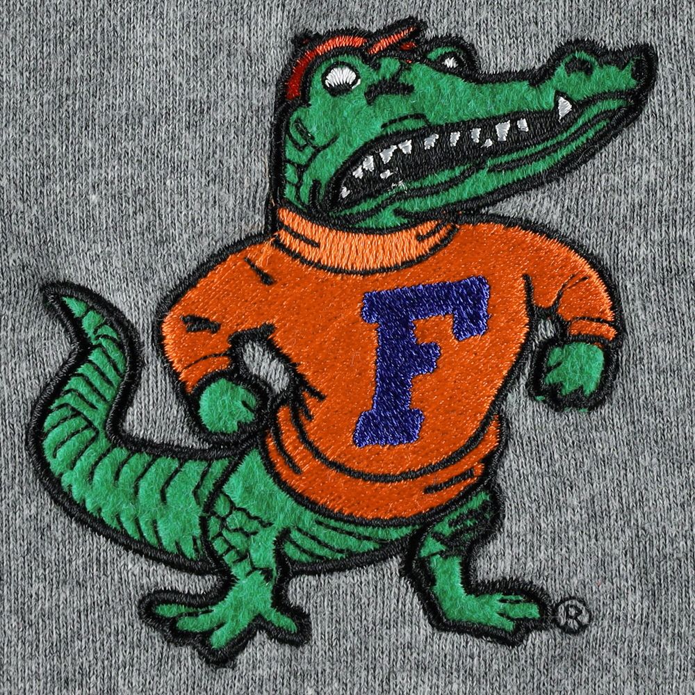 Men's Mitchell & Ness Heathered Gray Florida Gators Wordmark Short Sleeve Pullover Hoodie