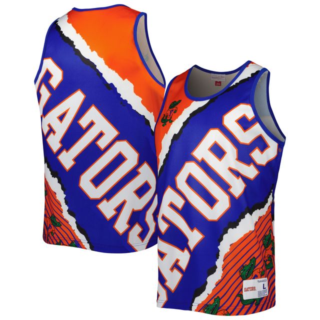 Débardeur sublimé Mitchell & Ness Royal/Orange Florida Gators Jumbotron 2.0 pour hommes