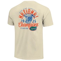 Men's Natural Florida Gators 2025 NCAA Basketball National Champions Distressed Net T-Shirt