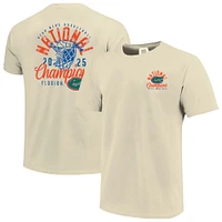 Men's Natural Florida Gators 2025 NCAA Basketball National Champions Distressed Net T-Shirt