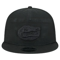 Men's New Era Black Florida Gators Adventure Canvas Split Panel 9FIFTY Snapback Hat